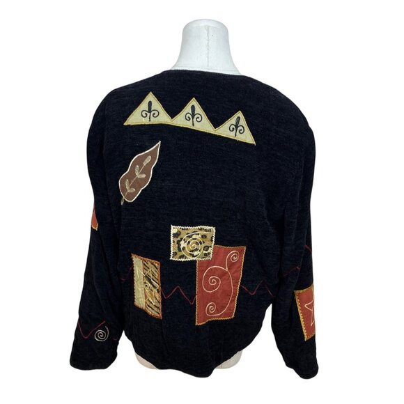 Julia Kin Womens Black Patchwork Jacket Size L - Picture 3 of 5